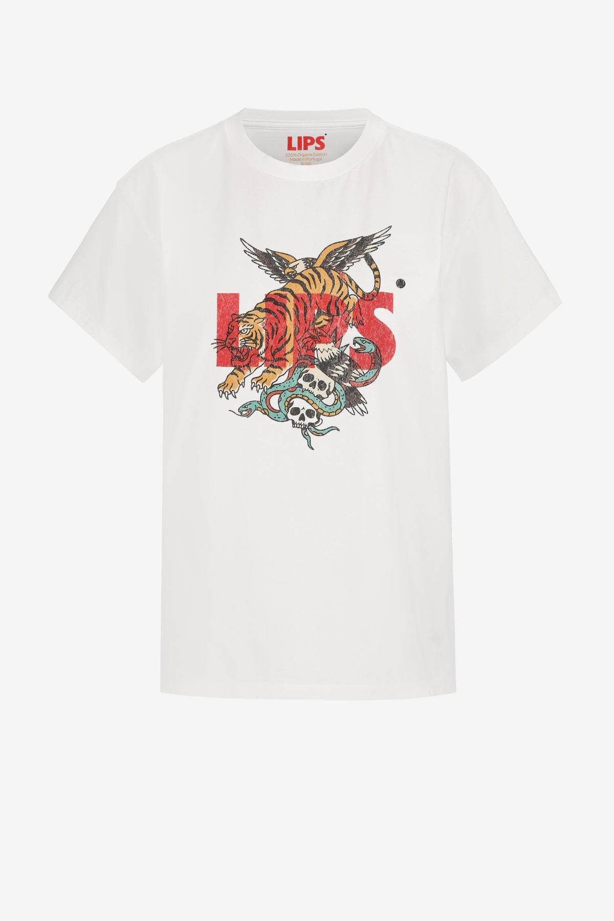 T-Shirt Tiger in Weiß Lips