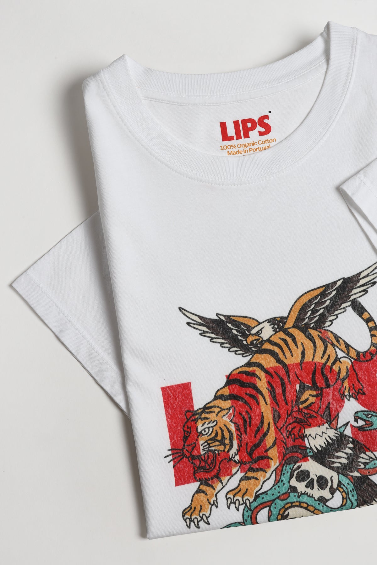 T-Shirt Tiger in Weiß Lips