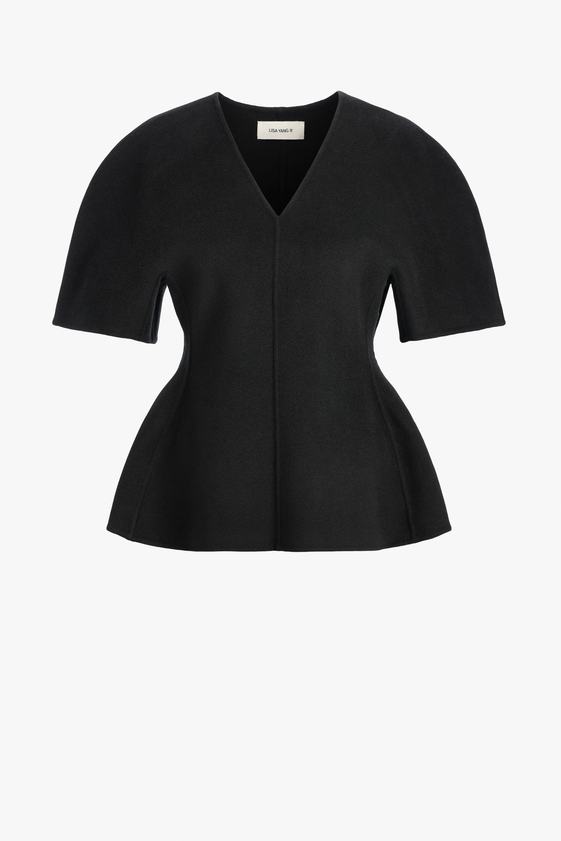 Top V-Neck Doublé in Schwarz Lisa Yang
