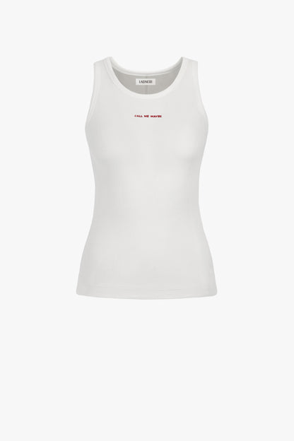 Tank Top La Coeur Embroidery in Weiß – Ladneri 