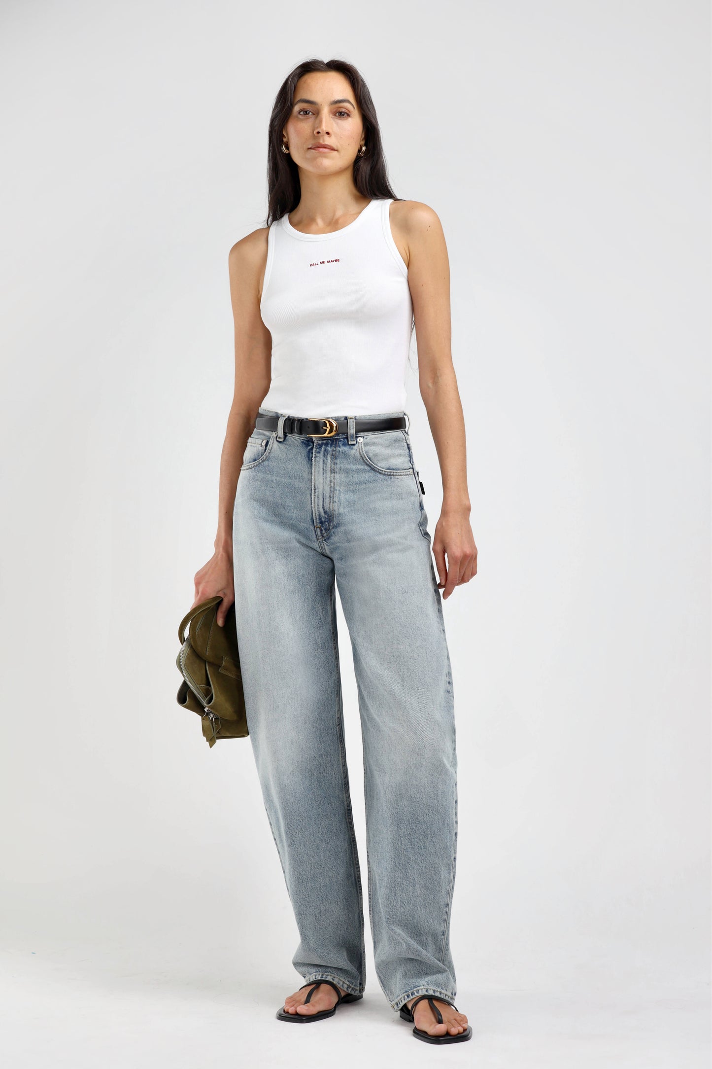 Tank Top La Coeur Embroidery in Weiß – Ladneri 