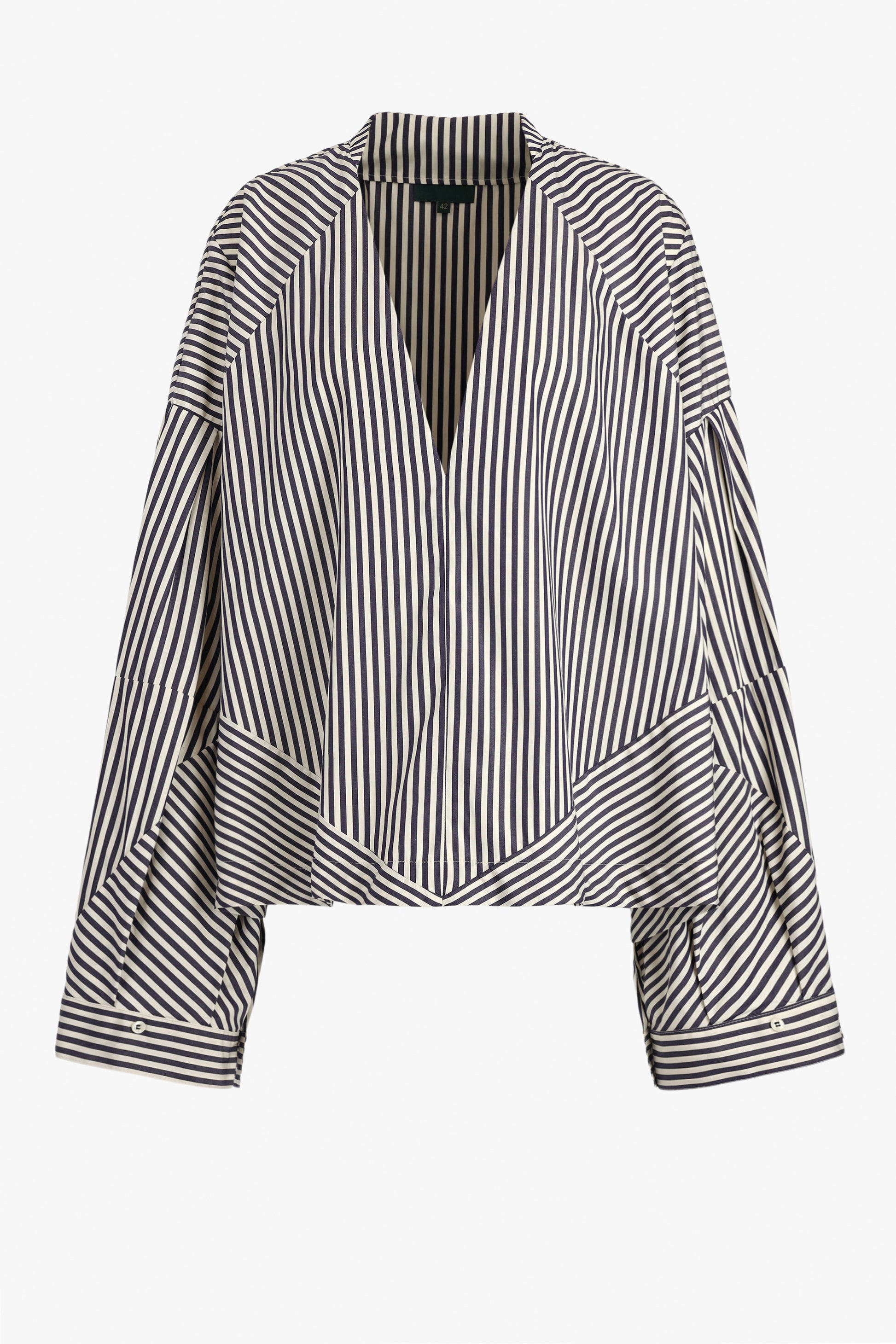 Clo Clo Blouse in Black/Ecru Stripes by Maison Jejia - Anita Hass