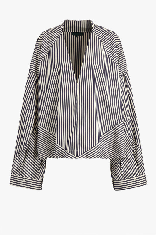 Clo Clo Blouse in Black/Ecru Stripes by Maison Jejia - Anita Hass