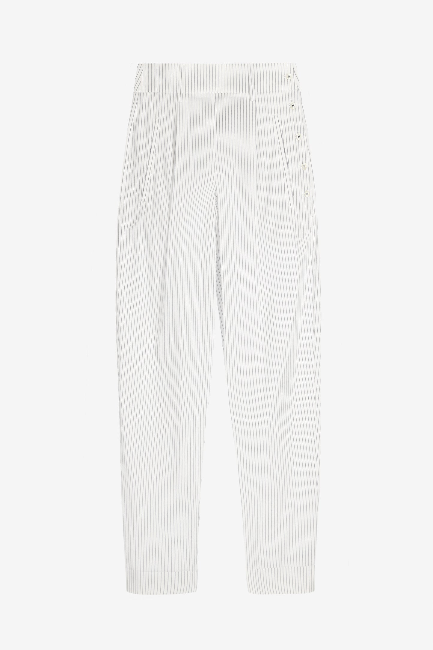 Giulio Pants in White/Blue Stripes by Maison Jejia - Anita Hass