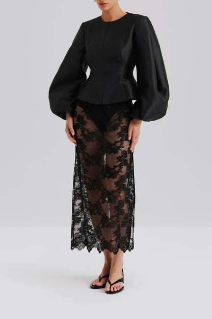 Bluse Vendela in Schwarz Malina