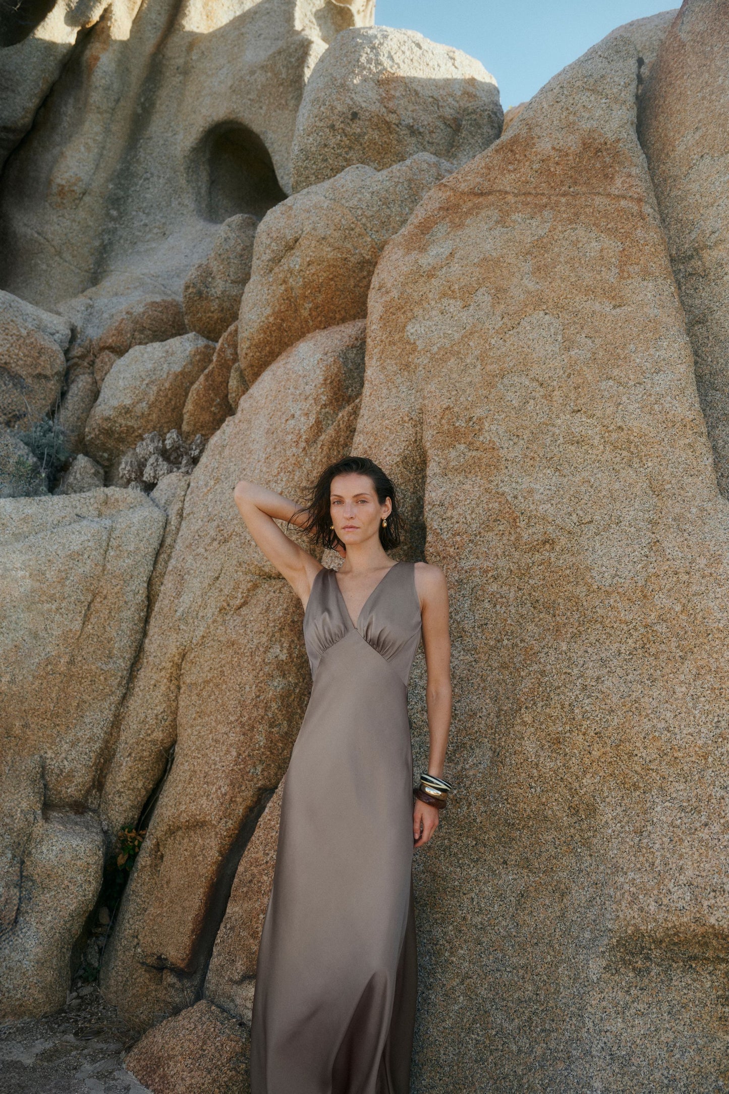 Kleid Thelma in Graphite Malina