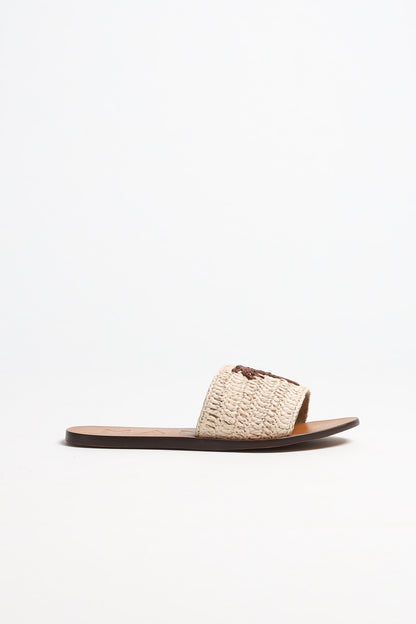 Sandale Raffia in Natural/Cocoa Palm Manebi