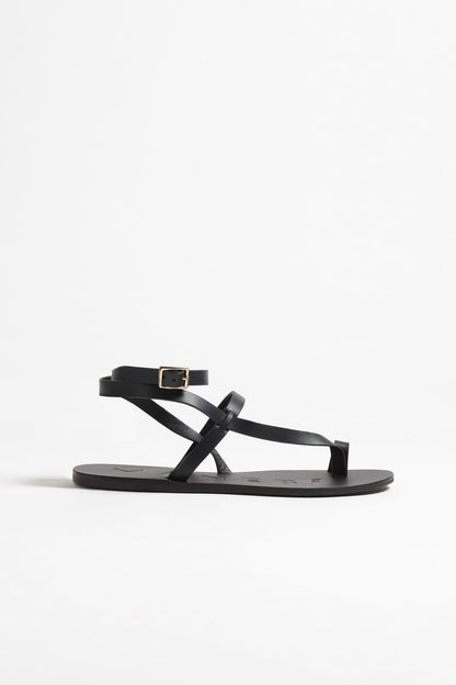Toeloop Sandals in Black by Manebi - Anita Hass