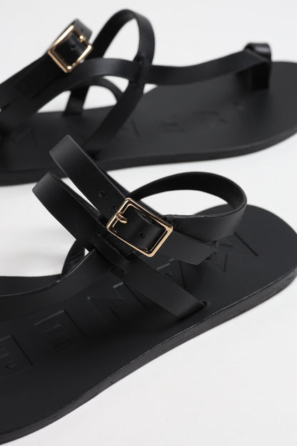Toeloop Sandals in Black by Manebi - Anita Hass