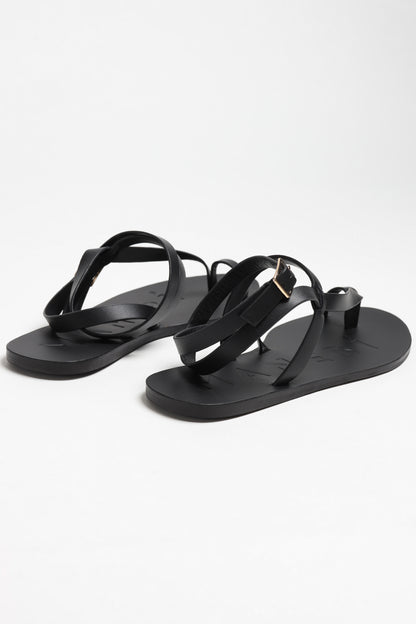 Toeloop Sandals in Black by Manebi - Anita Hass