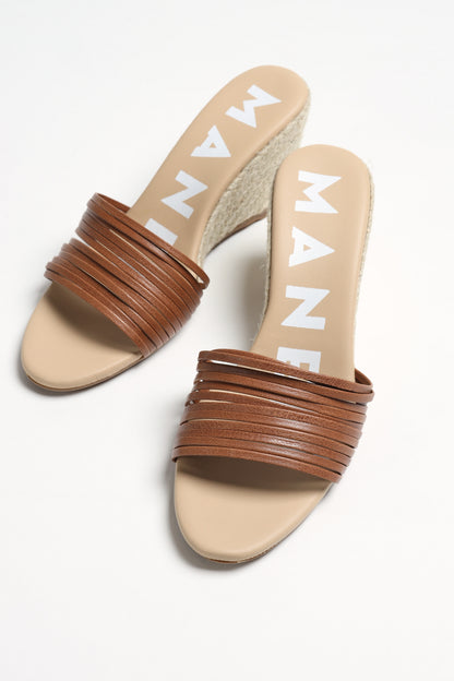 Multi-Strap Wedges in TanManebi - Anita Hass