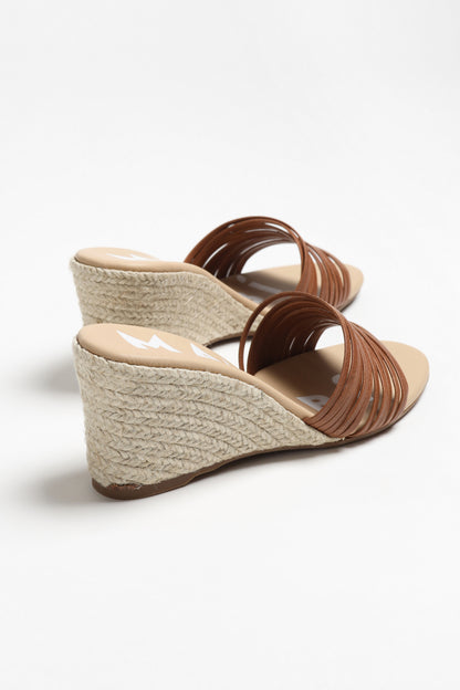 Multi-Strap Wedges in TanManebi - Anita Hass