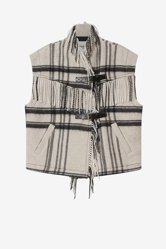 Weste Ginesa in Ecru/Schwarz Marant Etoile