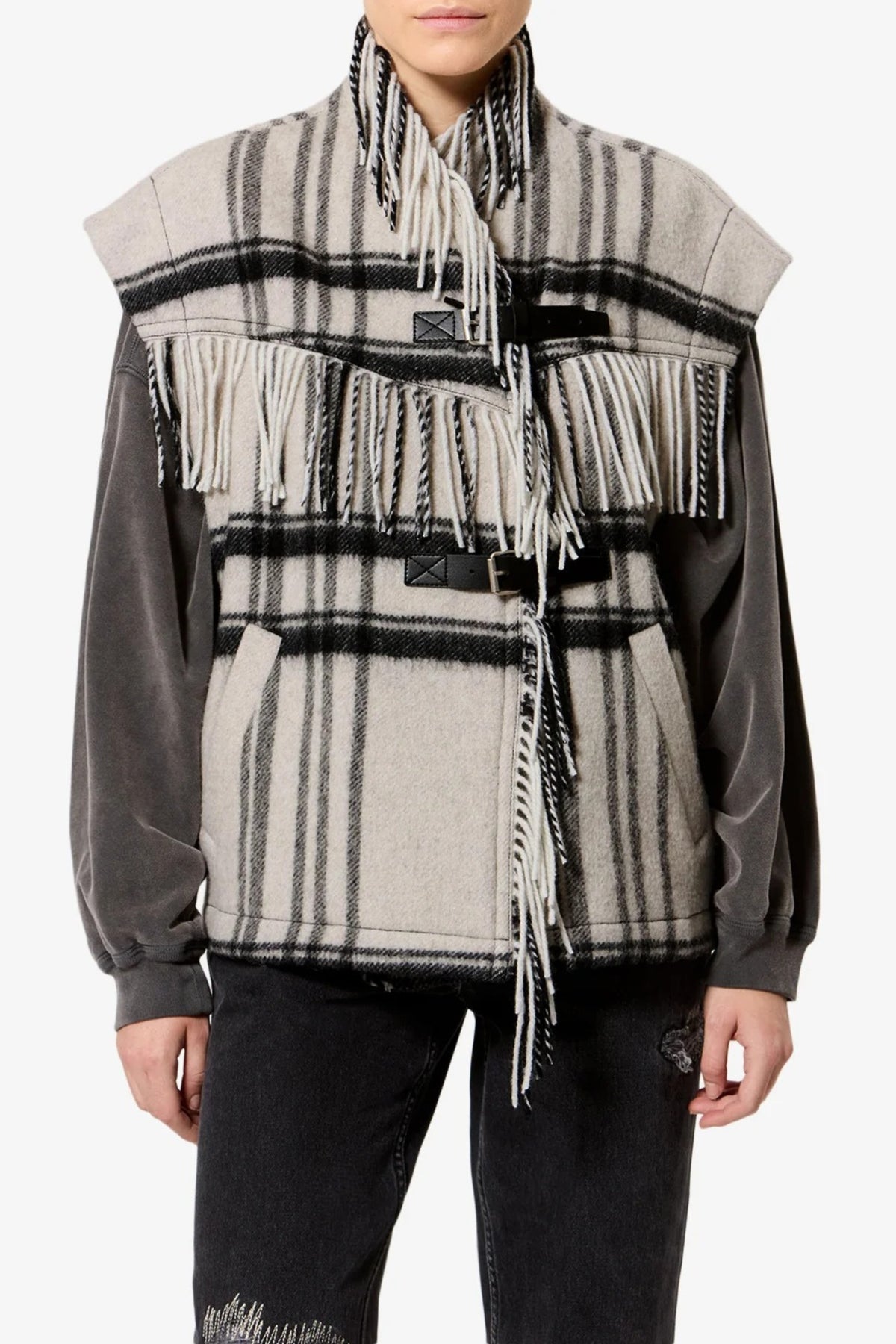 Weste Ginesa in Ecru/Schwarz Marant Etoile