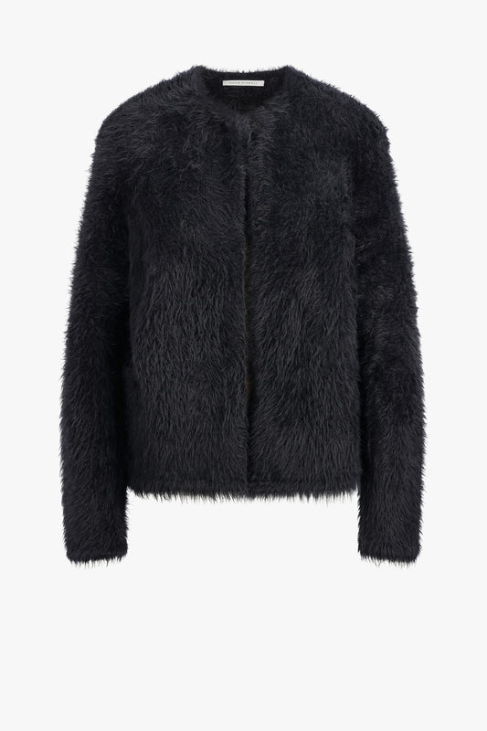 Furry Cardigan in Midnight