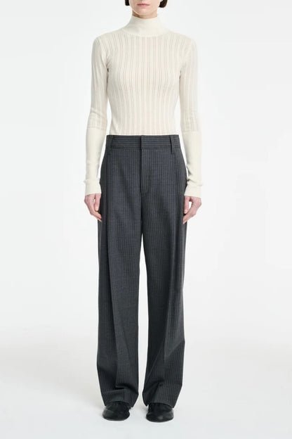 Hose Single Pleat in Charcoal Stripe Maria McManus