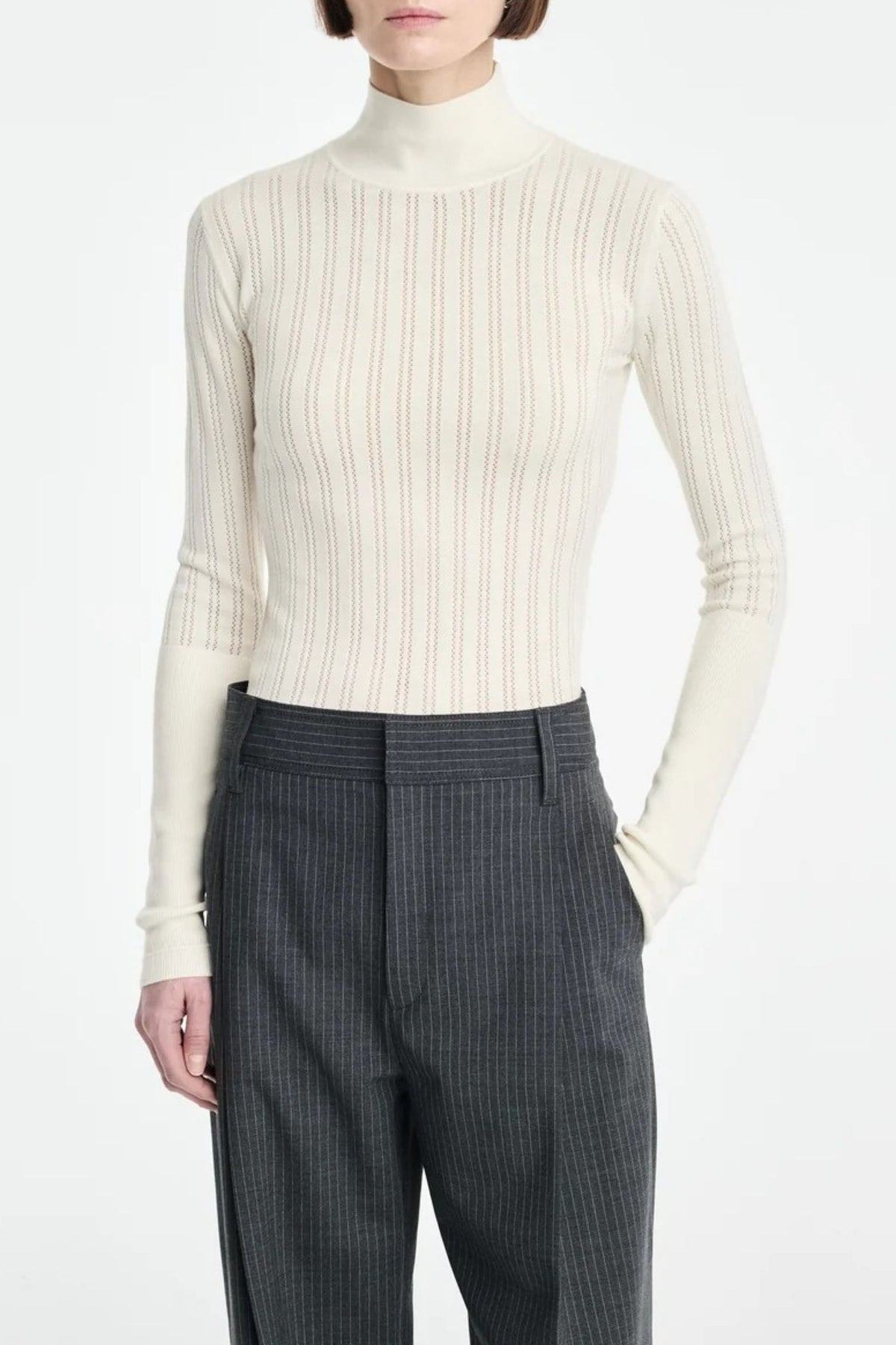 Hose Single Pleat in Charcoal Stripe Maria McManus
