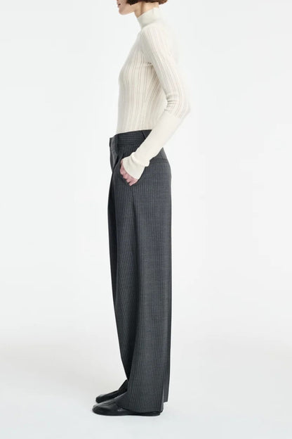 Hose Single Pleat in Charcoal Stripe Maria McManus