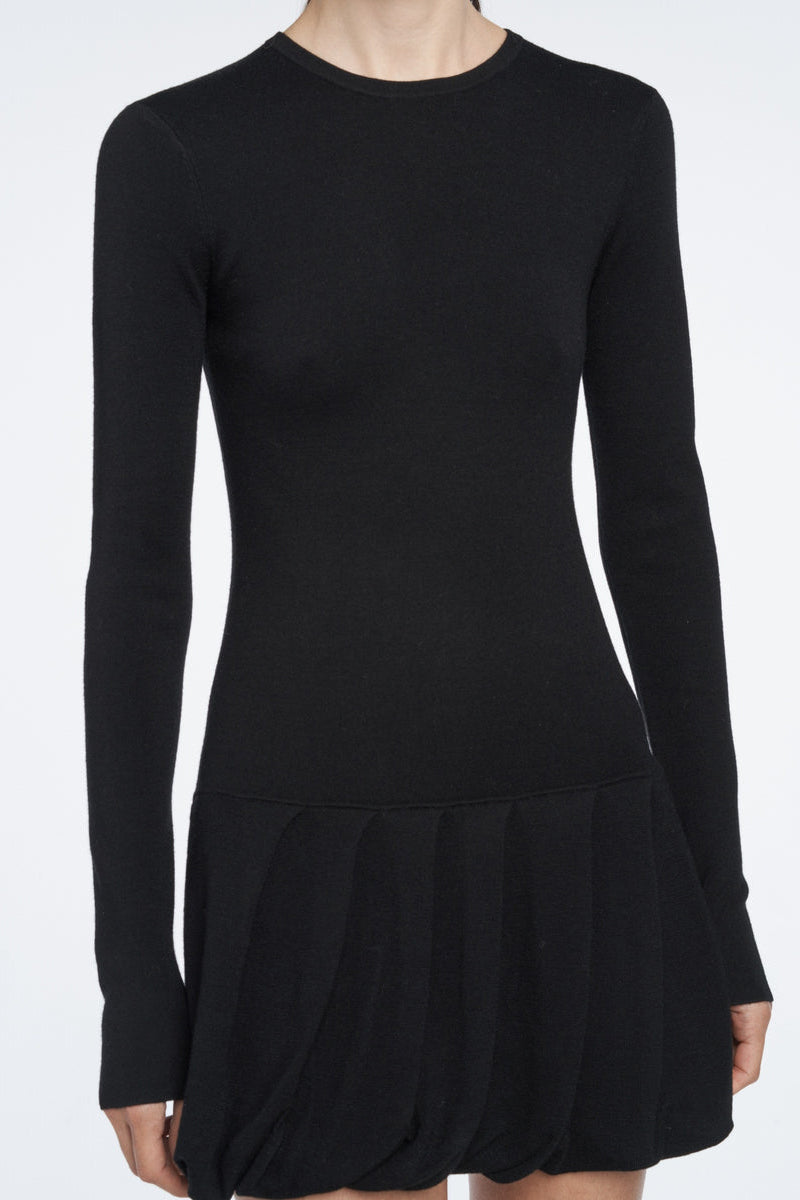 Black Ruched Balloon Dress by Maria McManus - Anita Hass