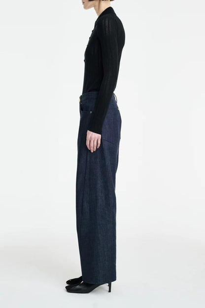 Longsleeve Thermal Polo in Schwarz Maria McManus