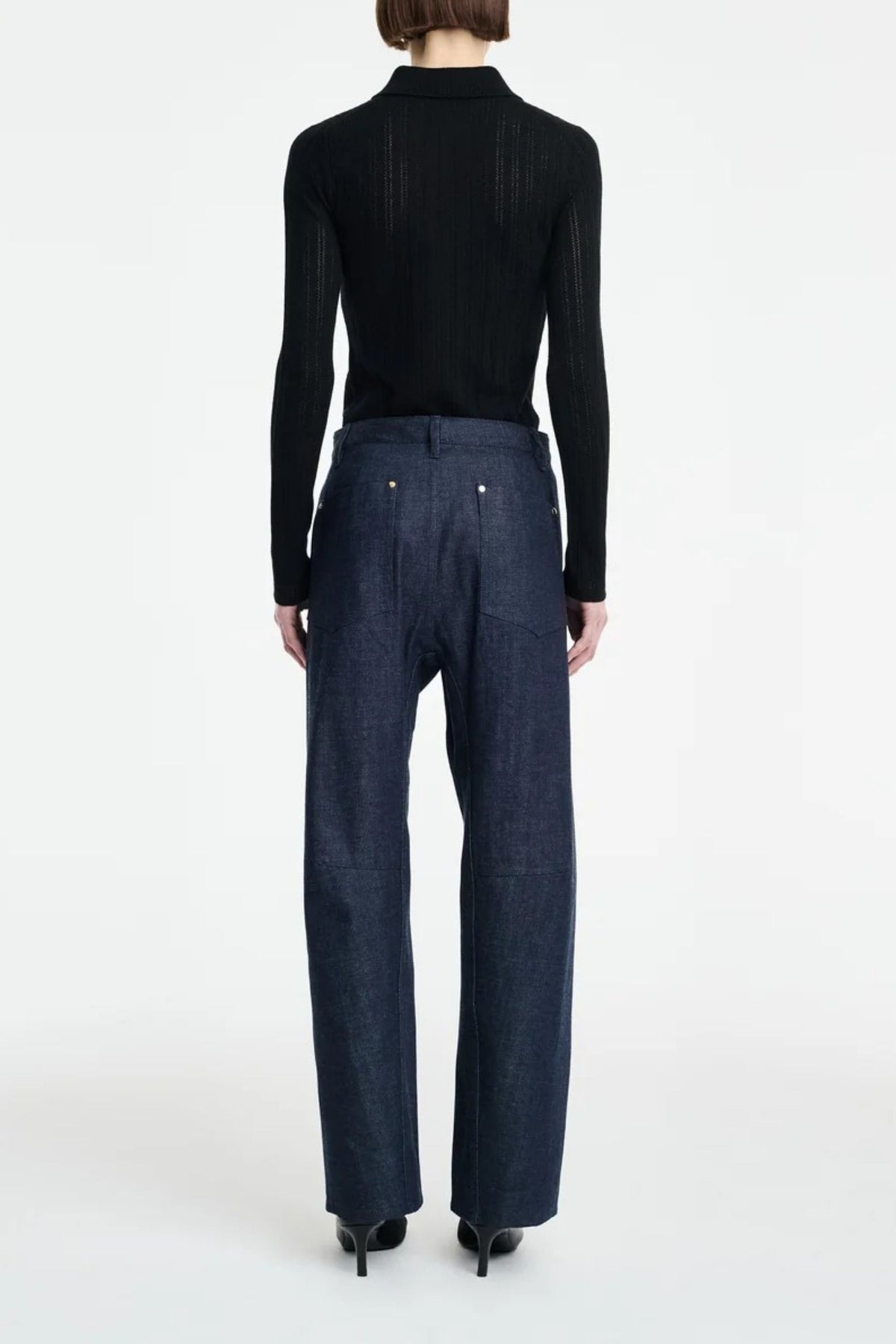 Longsleeve Thermal Polo in Schwarz Maria McManus