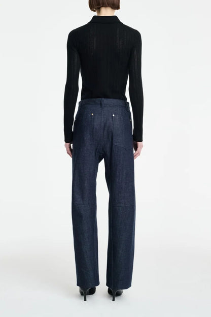 Longsleeve Thermal Polo in Schwarz Maria McManus