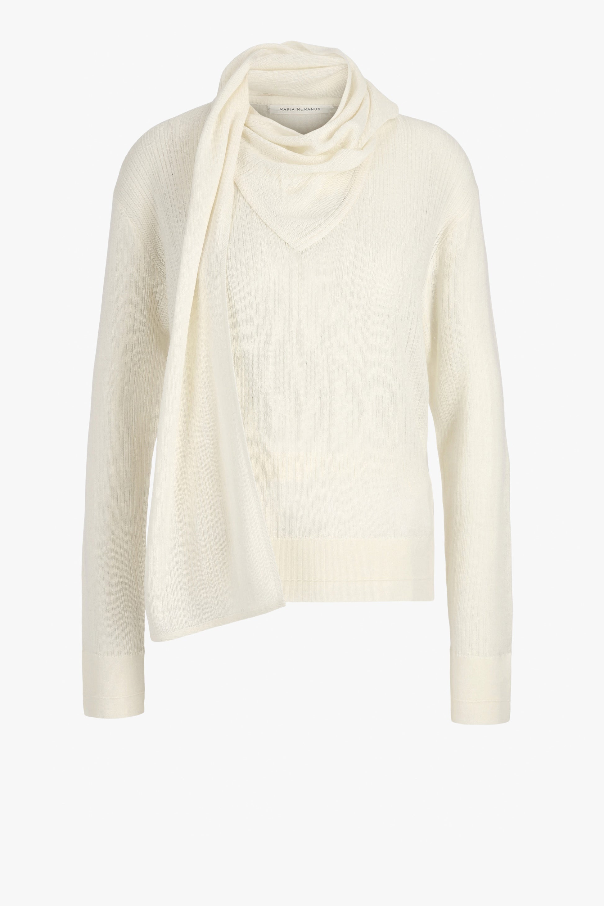 "Drop Needle Scarf" Sweater in Ivory by Maria McManus and Anita Hass