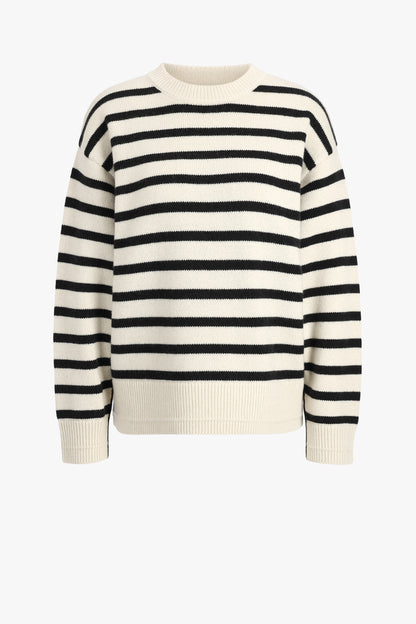 Pullover Ladder Cape in Ivory/Black Maria McManus