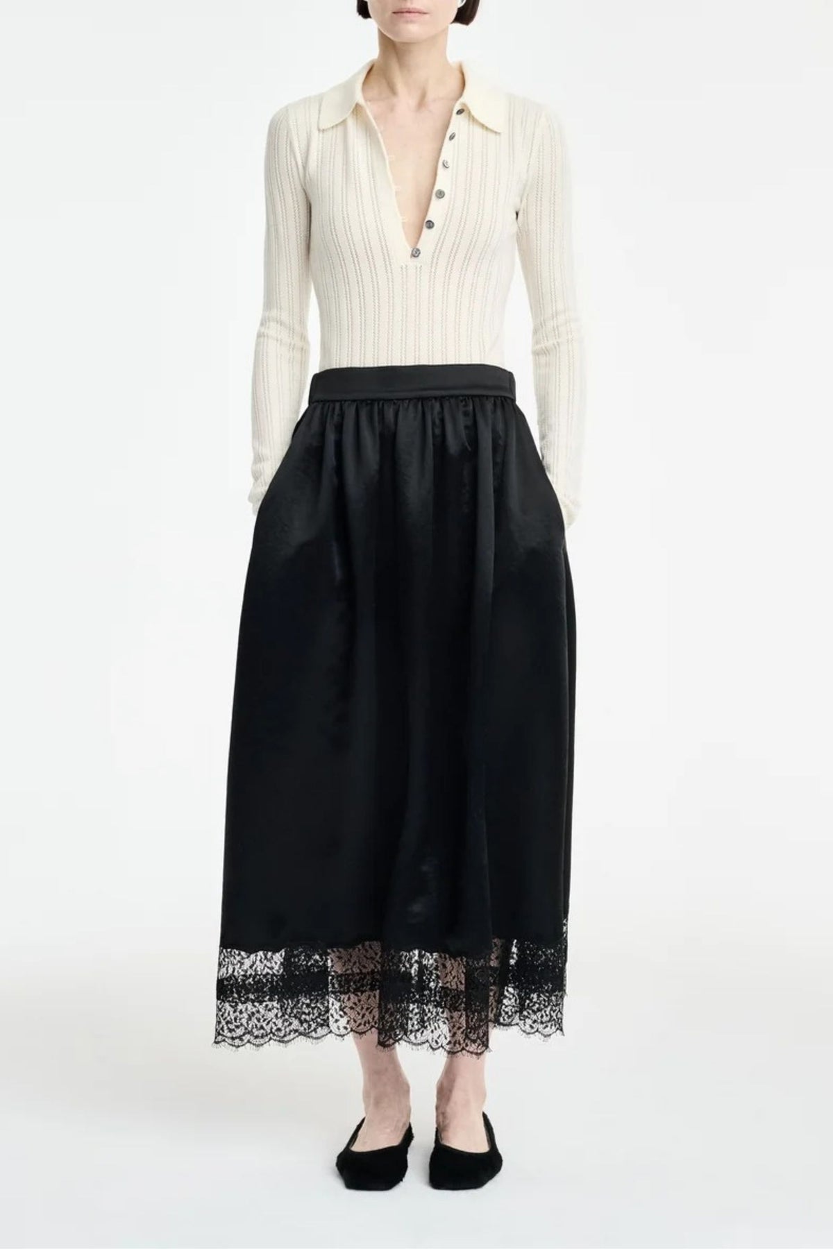 Rock Gathered Lace in Schwarz Maria McManus