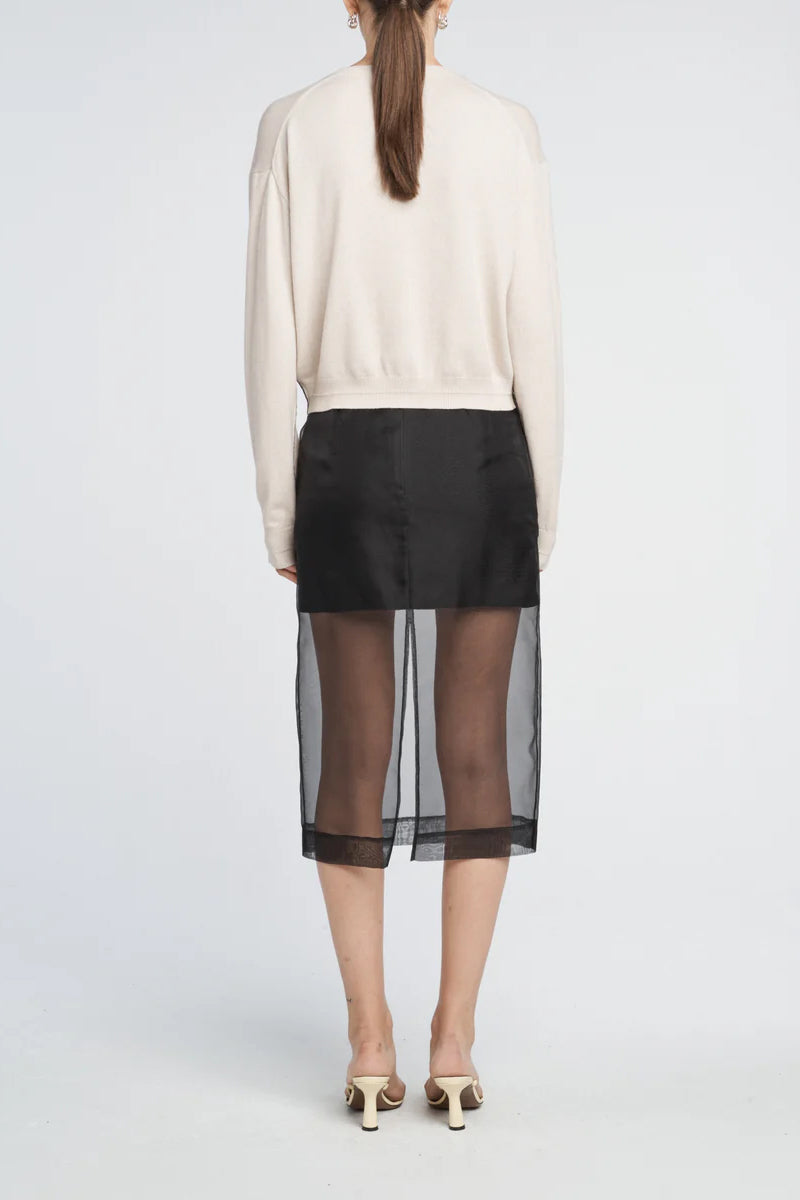Sheer Skirt in Black by Maria McManus - Anita Hass