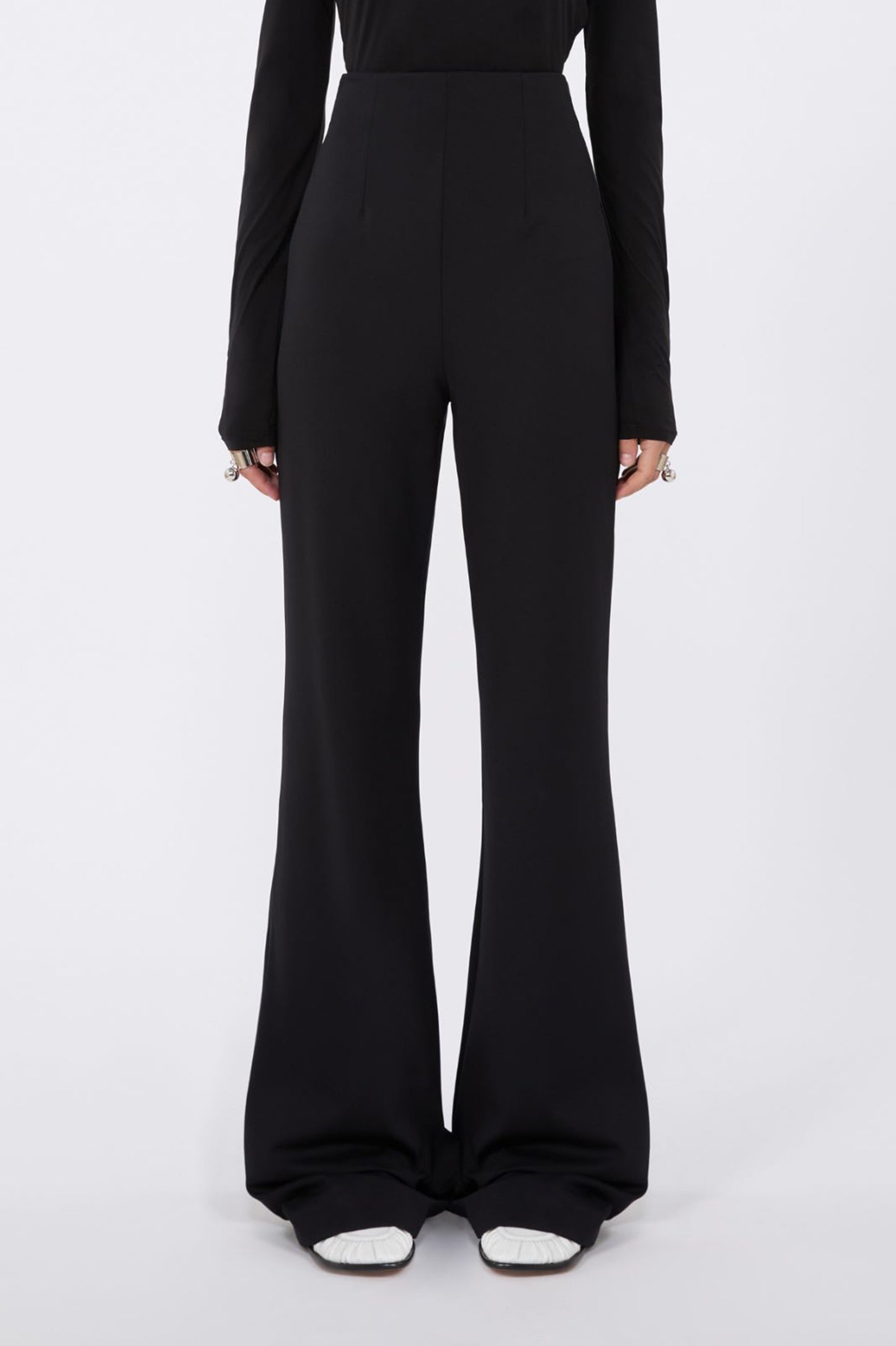 Gettone Flared trousers in black