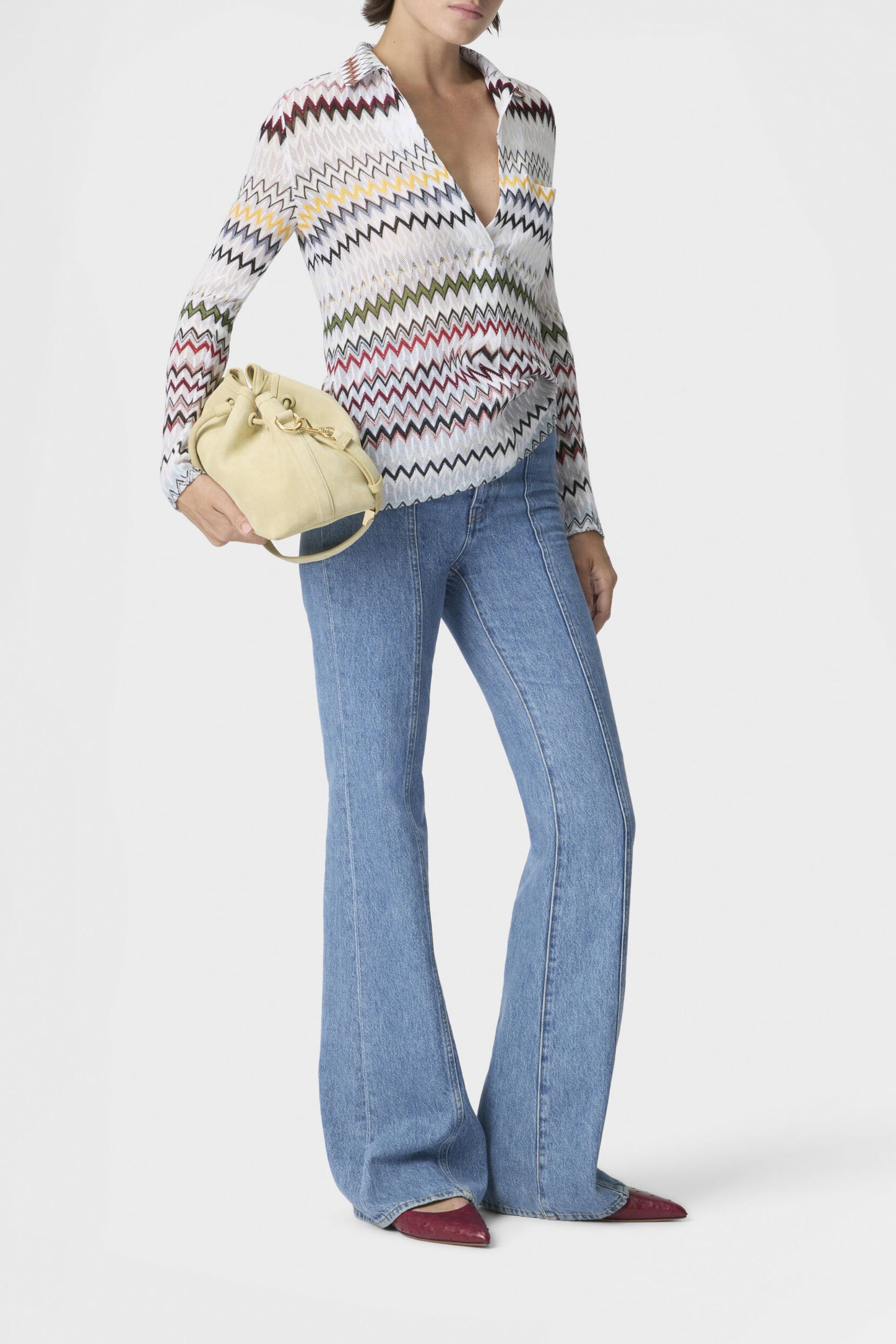 Long-Sleeve Shirt in Light Zig Zag by Missoni - Anita Hass