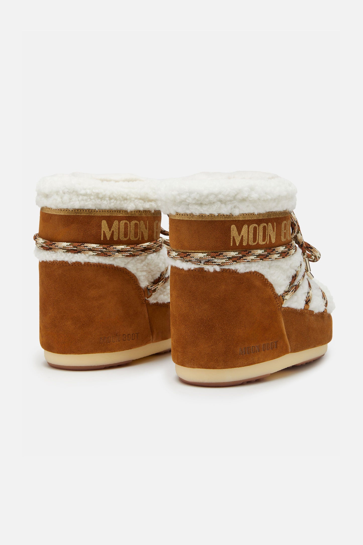 Moon Boot Icon Low Shearling in Whiskey/Off-WhiteMoon Boot - Anita Hass