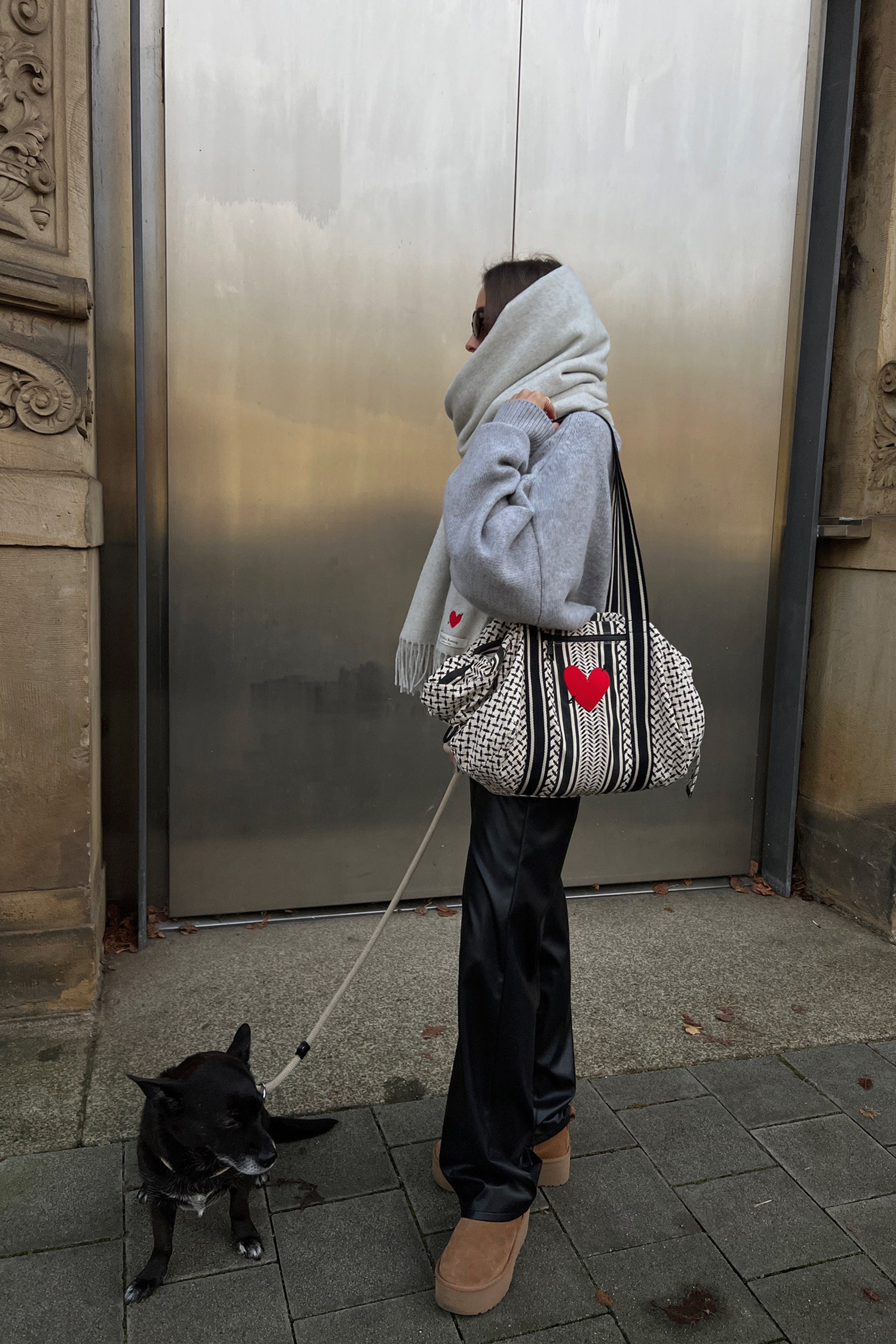 Tasche Muriel 'Heart' in Schwarz/WeißLala Berlin x Anita Hass - Anita Hass