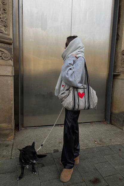 Tasche Muriel 'Heart' in Schwarz/WeißLala Berlin x Anita Hass - Anita Hass