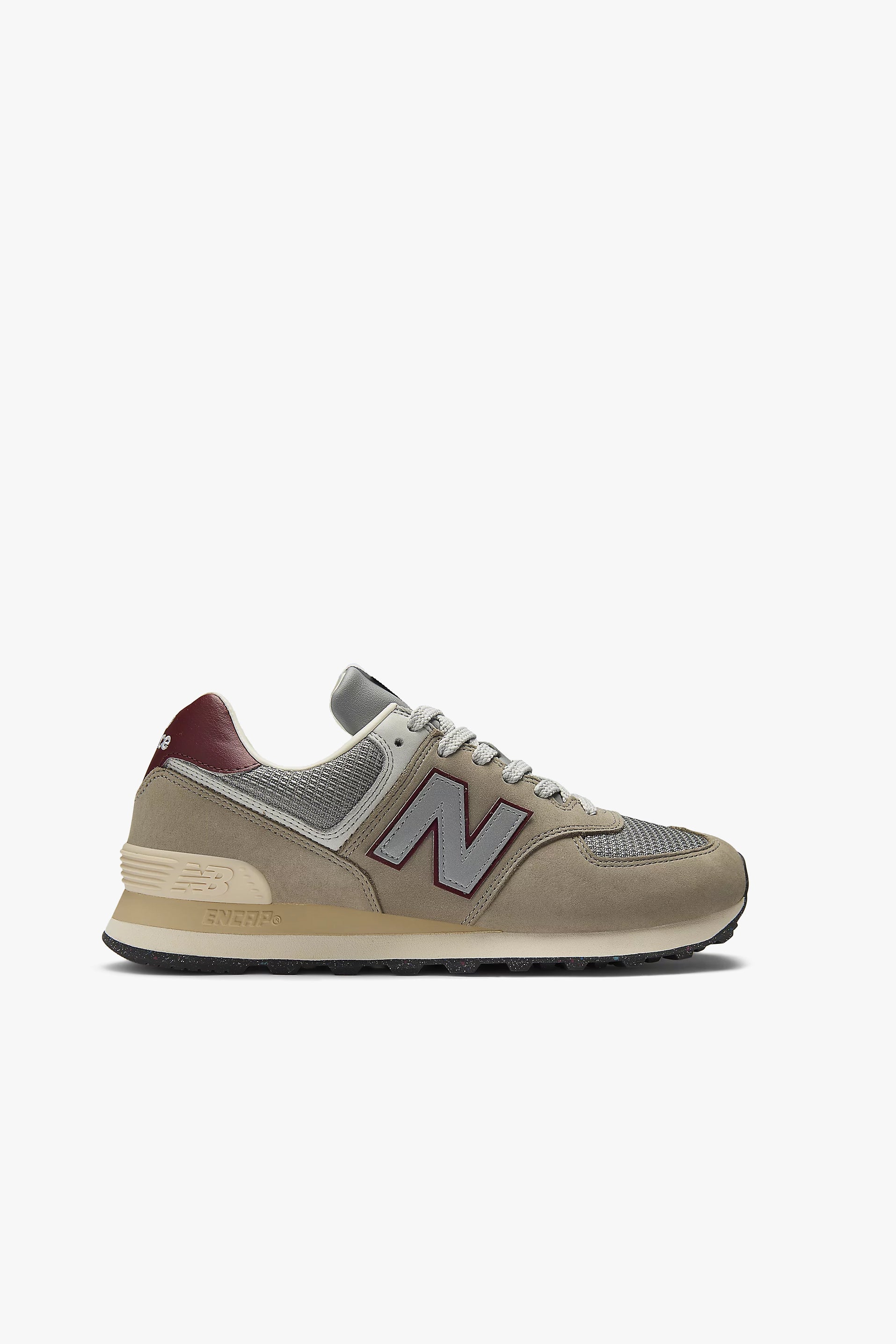 574 Sneakers in Arid Stone/Red by New Balance - Anita Hass