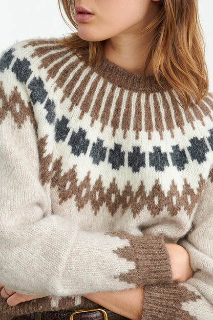 Pullover Alena in Oatmeal FairisleNili Lotan - Anita Hass