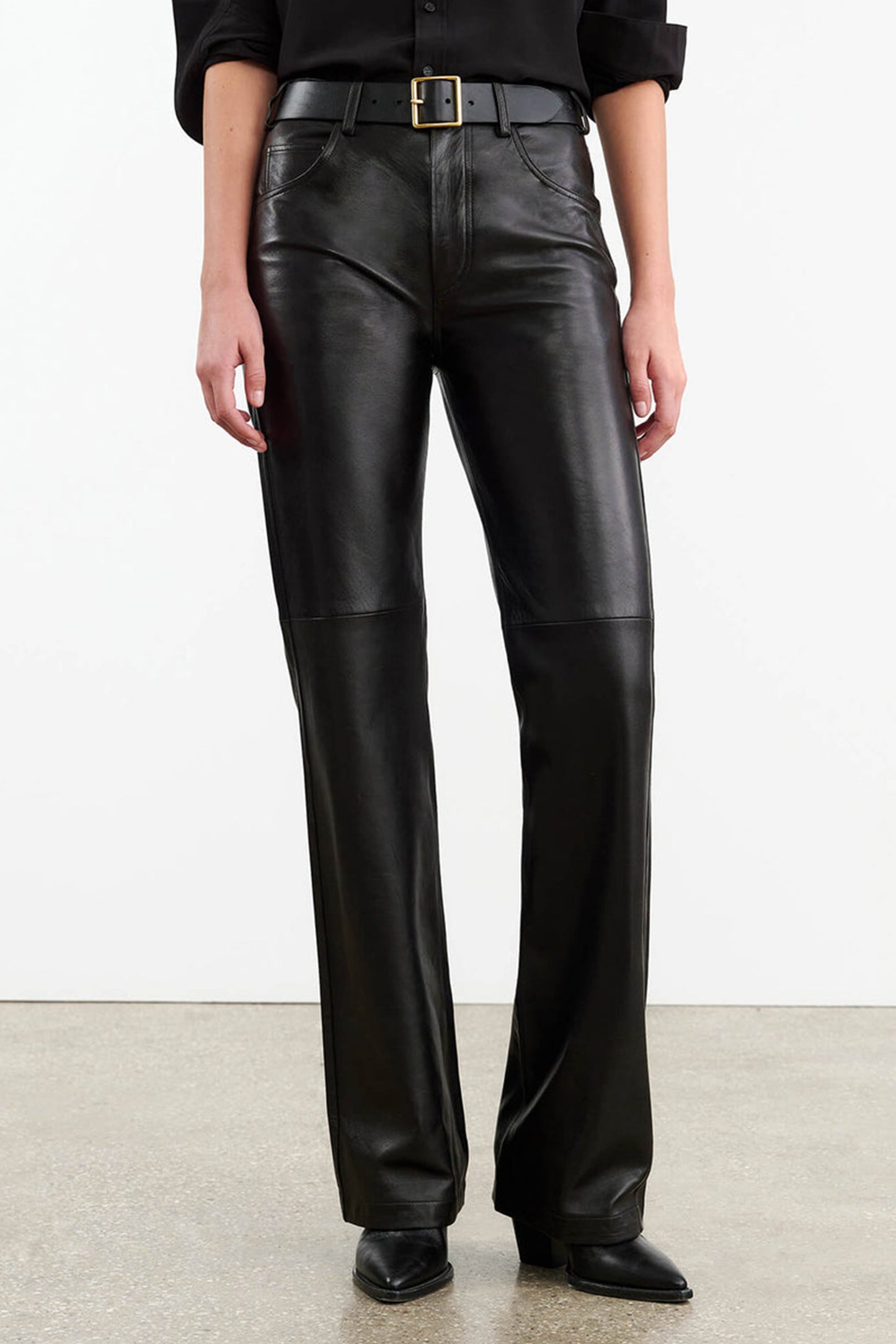 Joan leather trousers in black