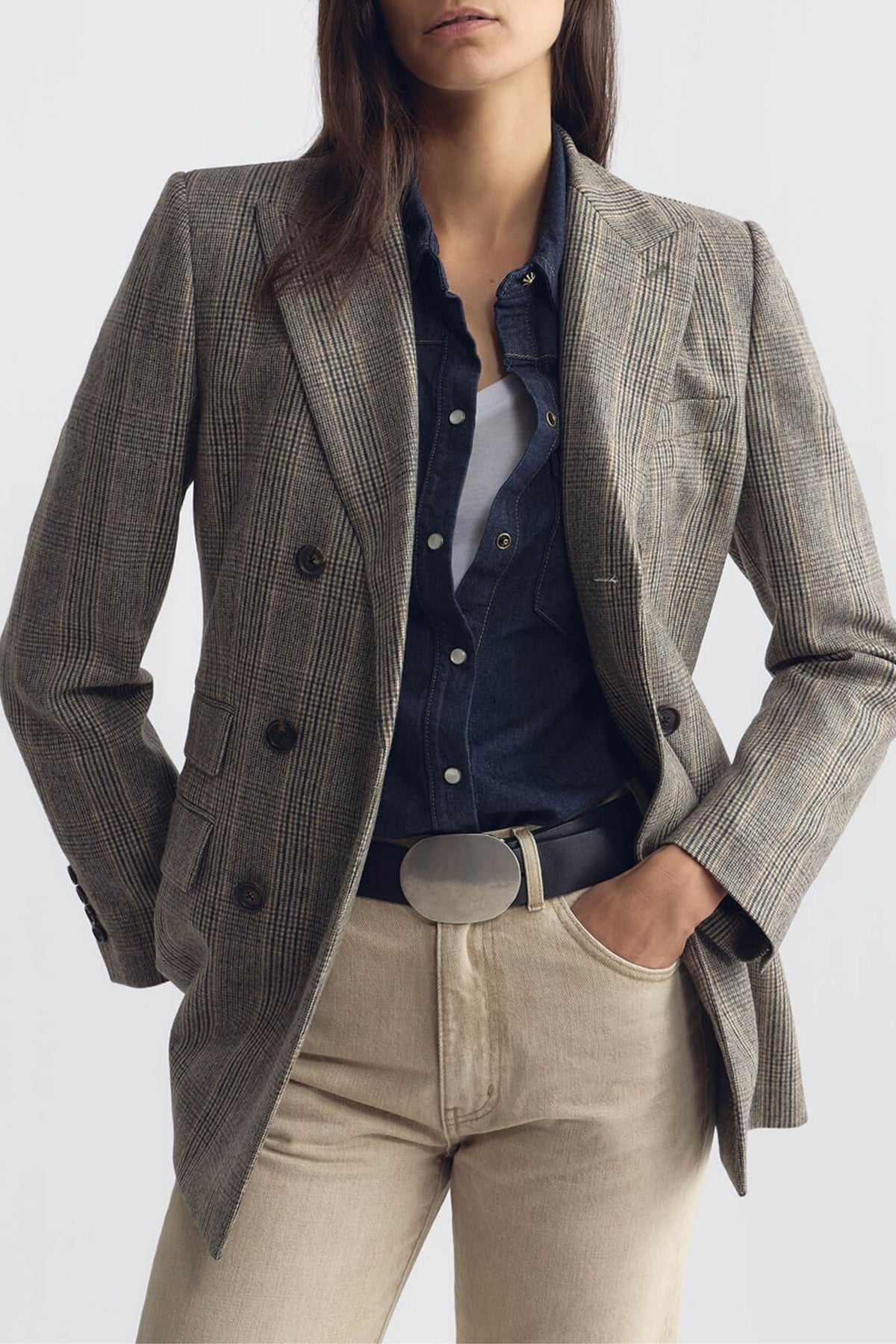 Blazer Noah in Fatigue Plaid Nili Lotan