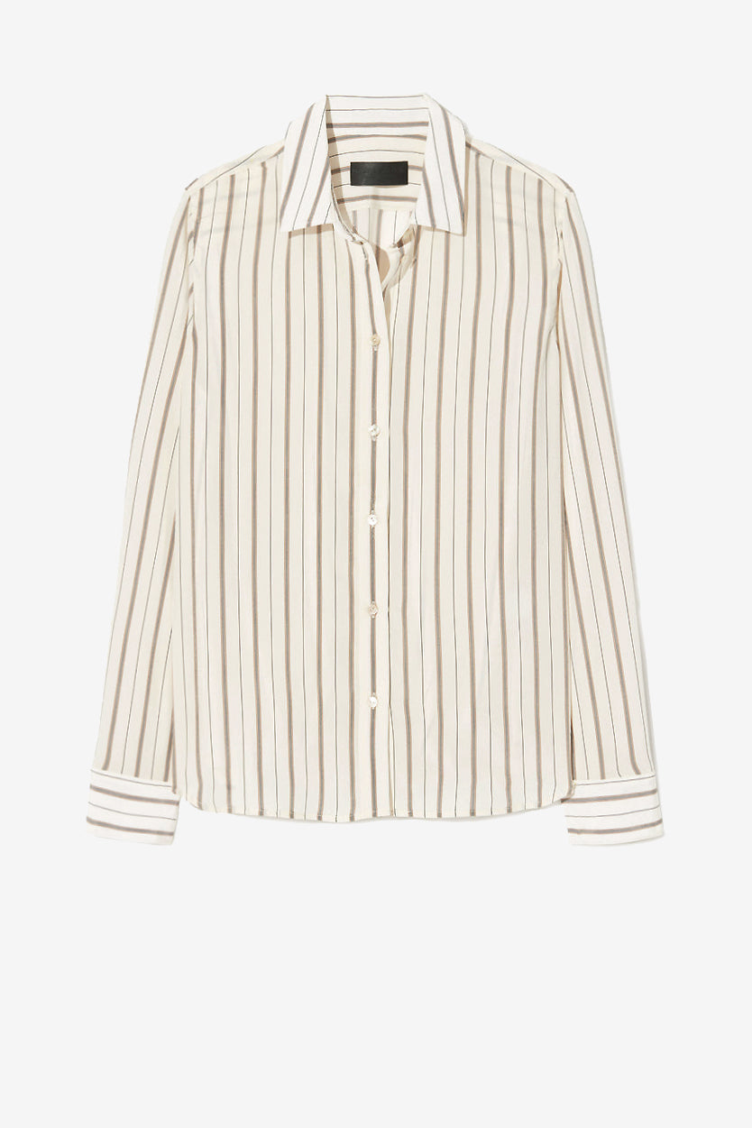 Gaia Slim Blouse in Brandy Stripe by Nili Lotan - Anita Hass