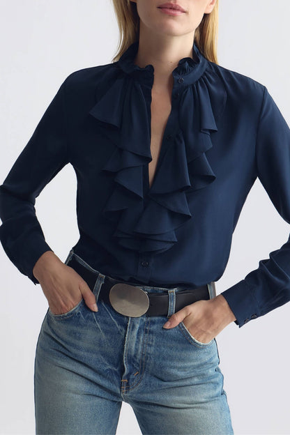 Bluse Lily in Marine Blue Nili Lotan