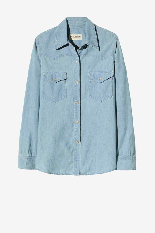 Bluse Travis in Indigo Chambray