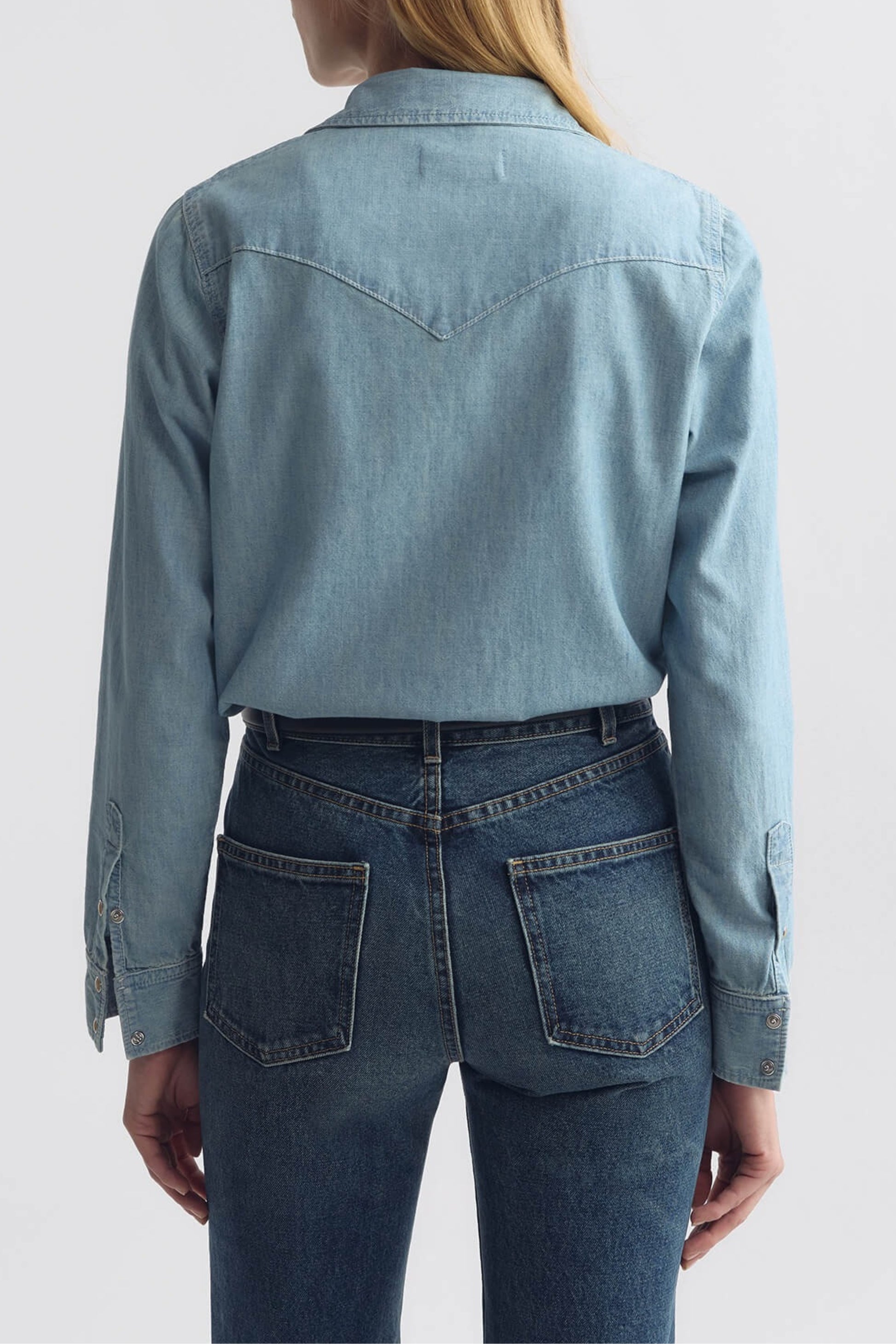 Bluse Travis in Indigo Chambray Nili Lotan