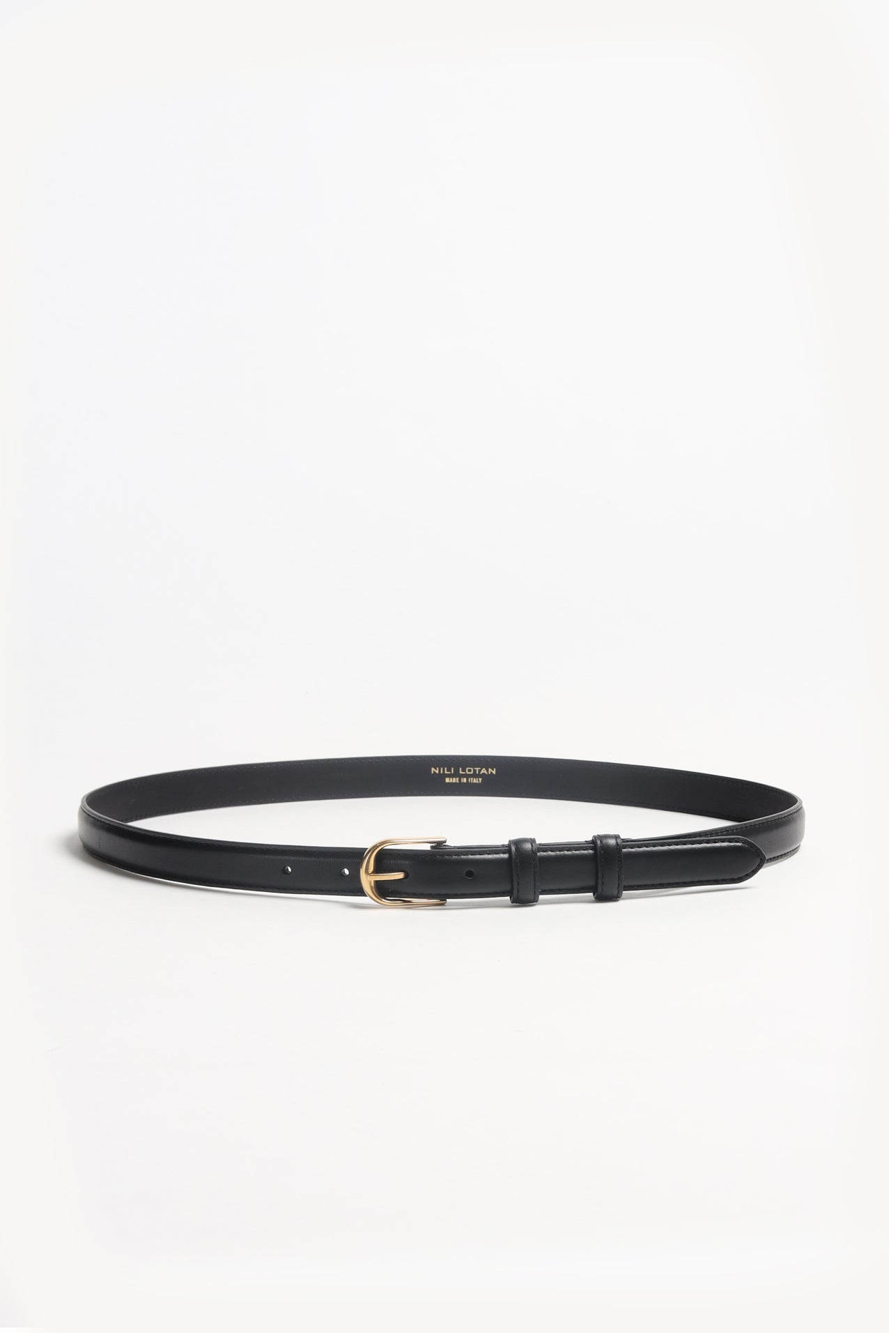 Gürtel Jane Shiny Brass in Schwarz Nili Lotan