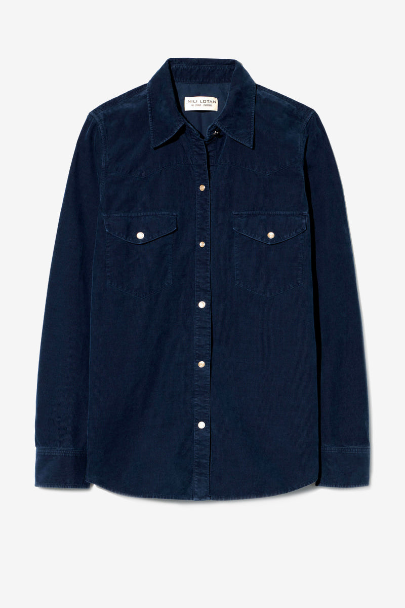 Kordbluse Travis in Dusk Navy Nili Lotan