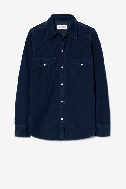 Travis Cord Blouse in Dusk Navy