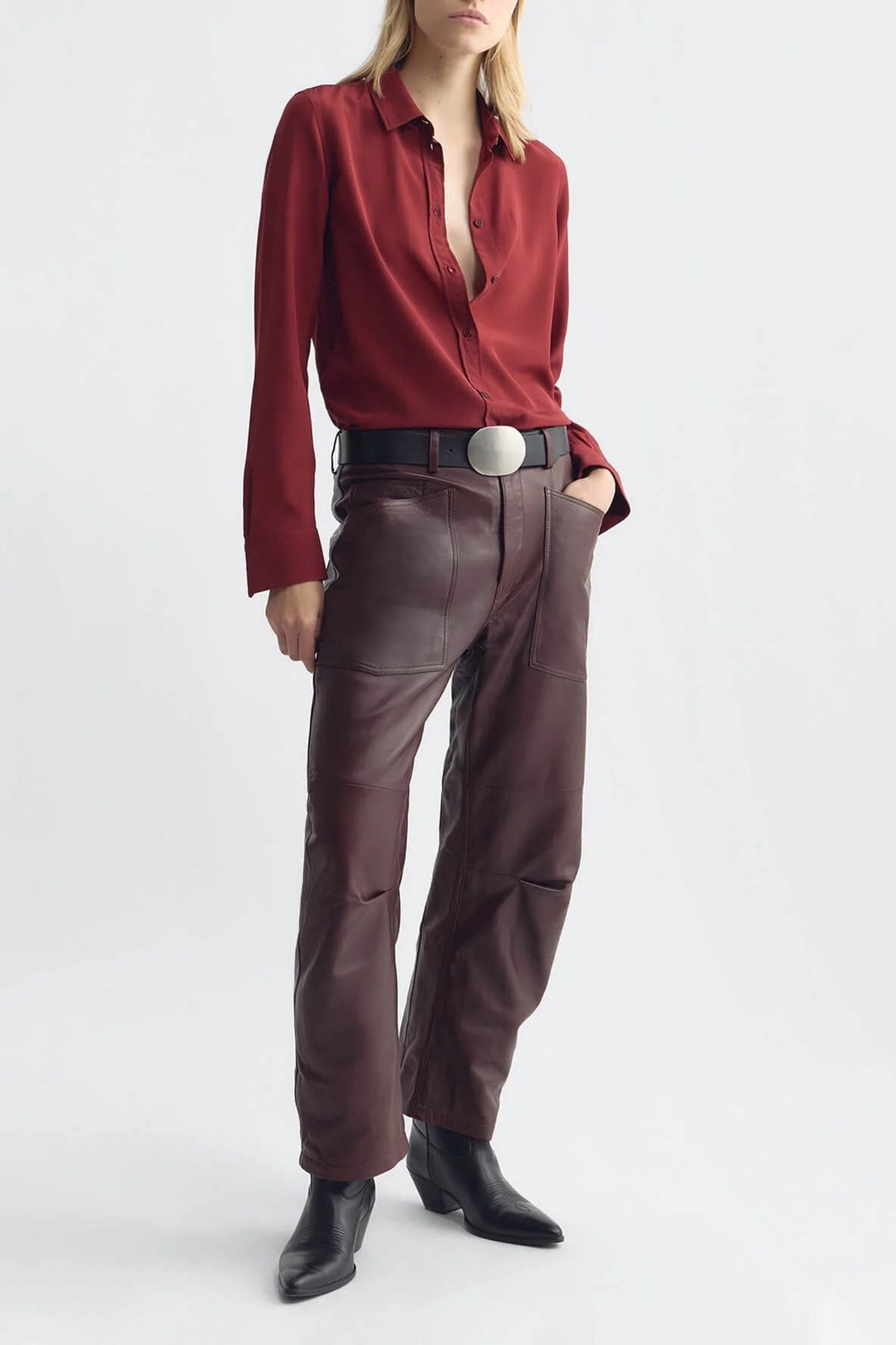 Lederhose Shon in Merlot Nili Lotan