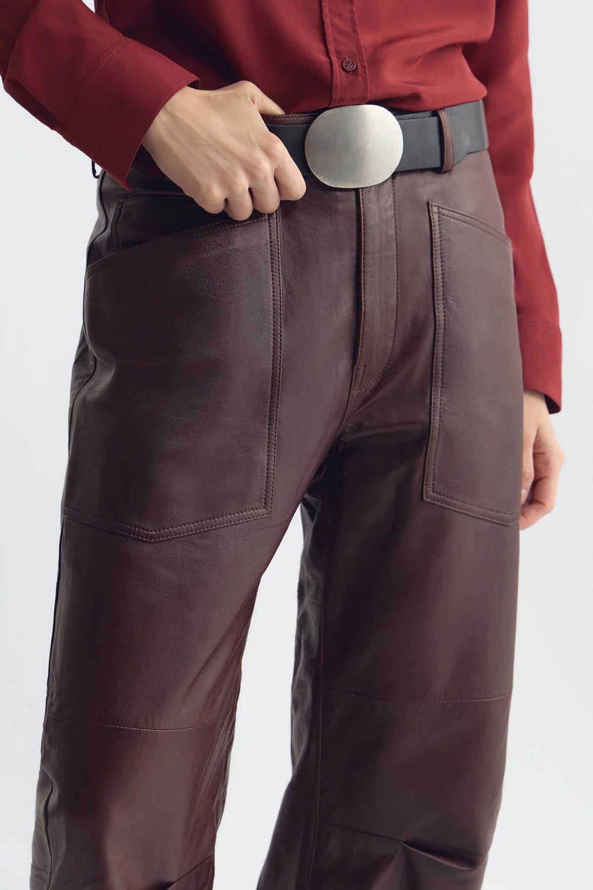 Lederhose Shon in Merlot Nili Lotan