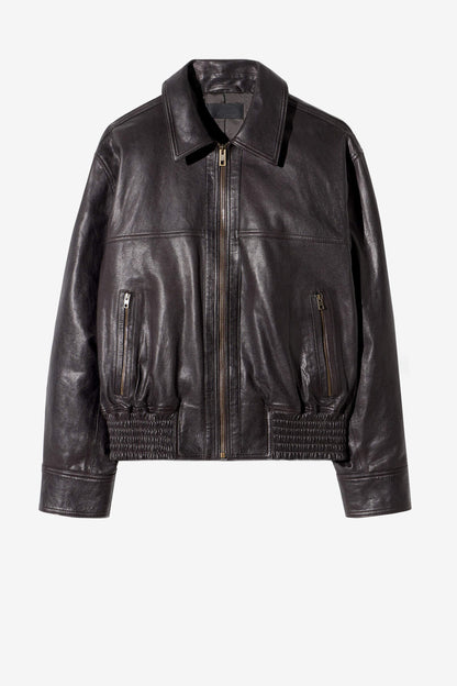 Aime Leather Jacket in Brown