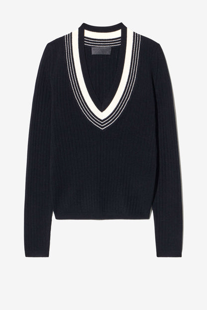 Pullover Aziel in Black/Ivory Nili Lotan